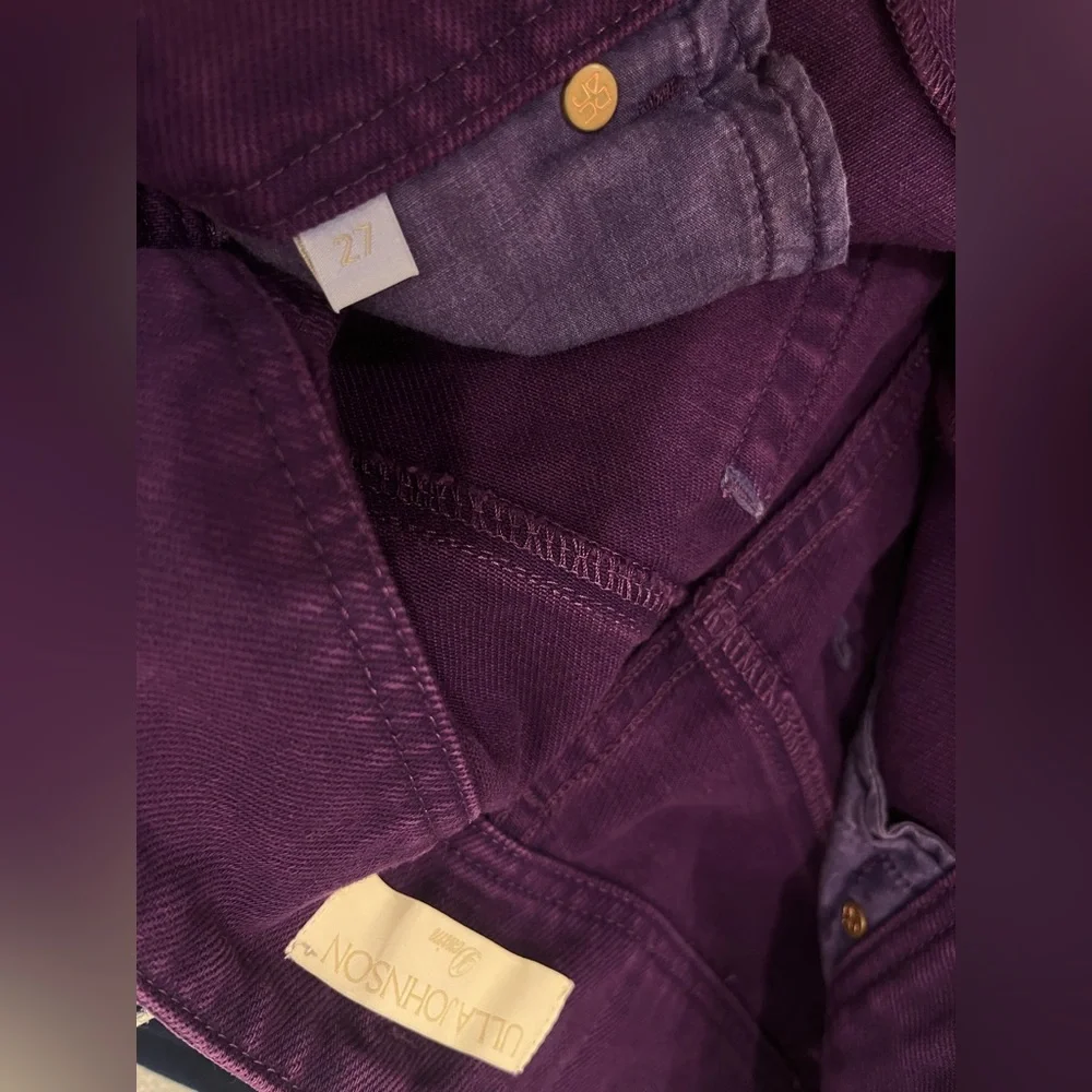 Ulla Johnson The Margo High Rise  Deep Purple Wide Leg  Jeans - Picture 9 of 9